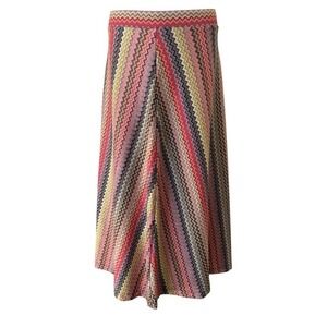 Maeve by Anthropologie Arely Knit  Chevron Midi Skirt Lined Boho Womens Medium